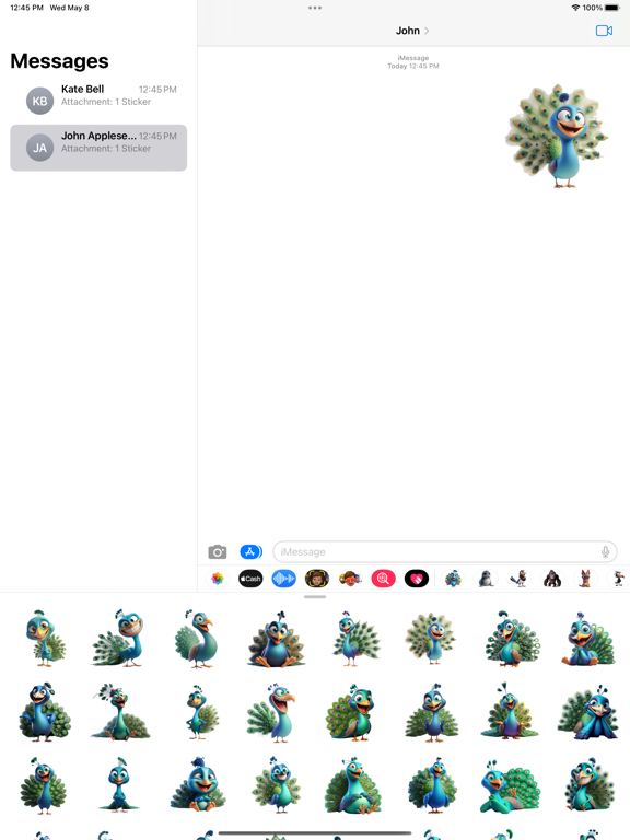 Screenshot #4 pour Happy Peacock Stickers
