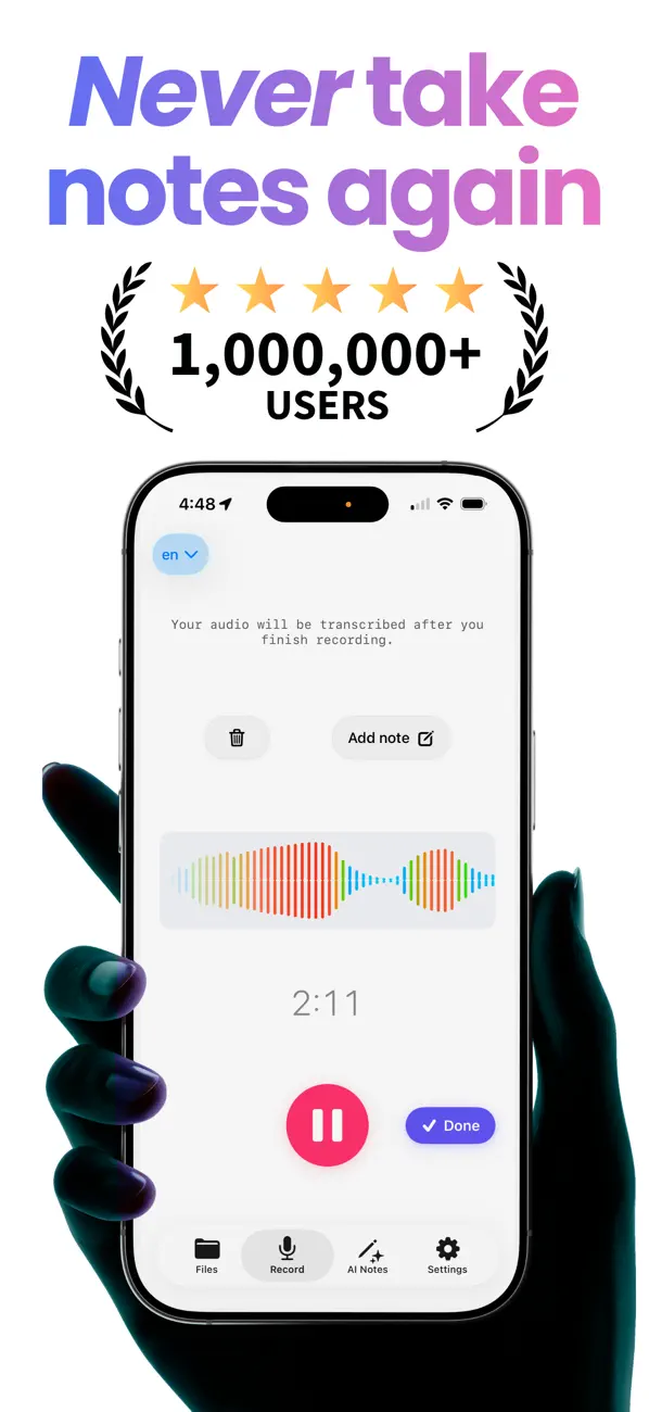 Screenshot #1 pour Cockatoo: AI Note Taker
