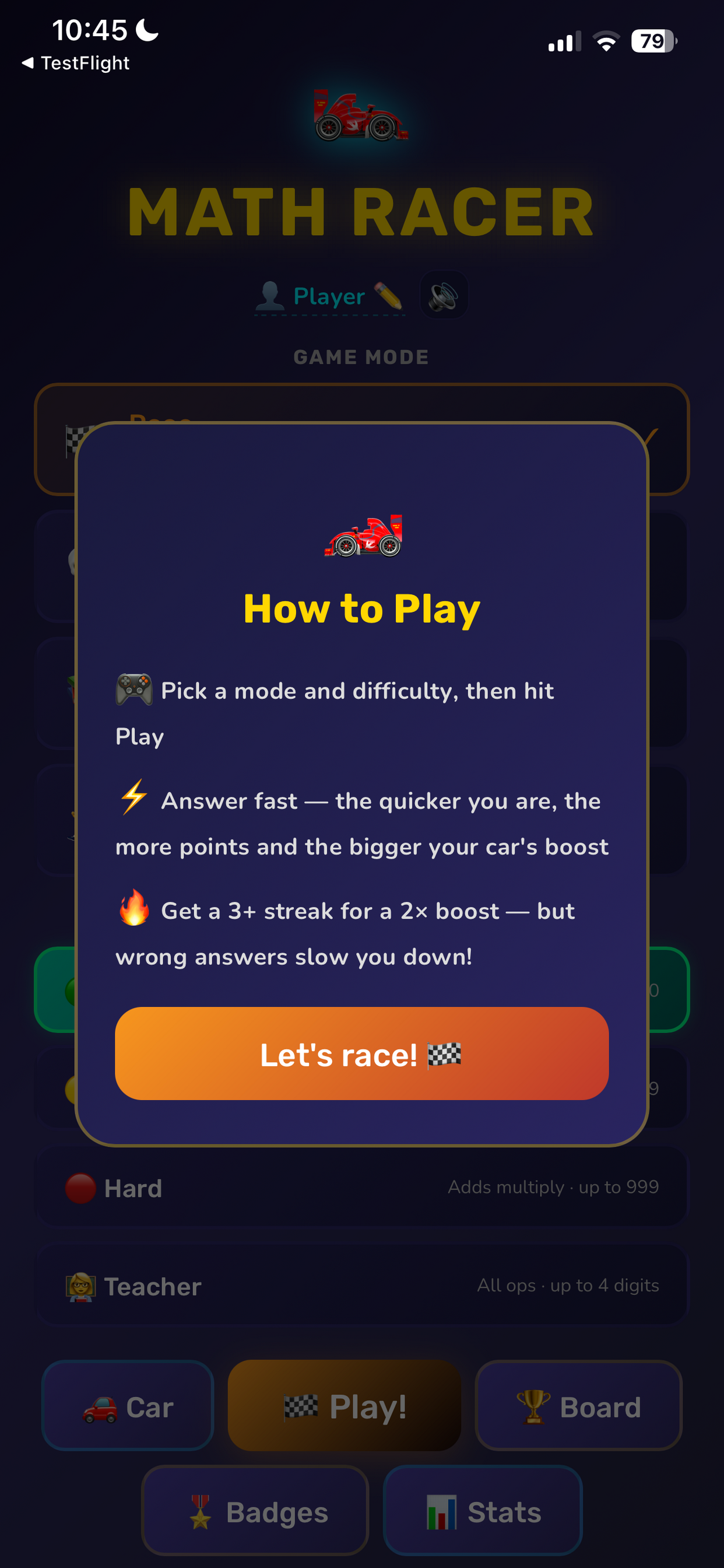 Math Racer - Race & Learn screenshot 2