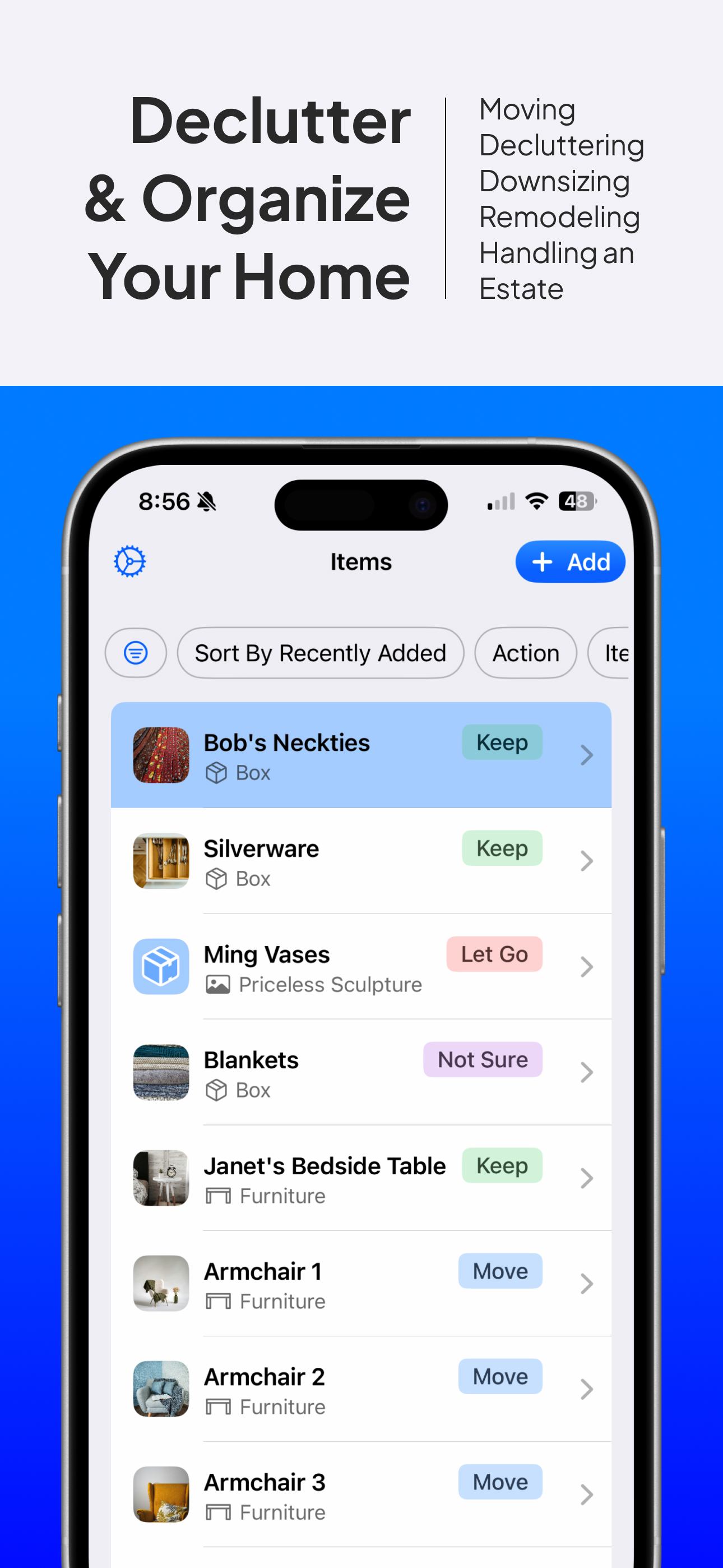 Sedo: Declutter Home Inventory
