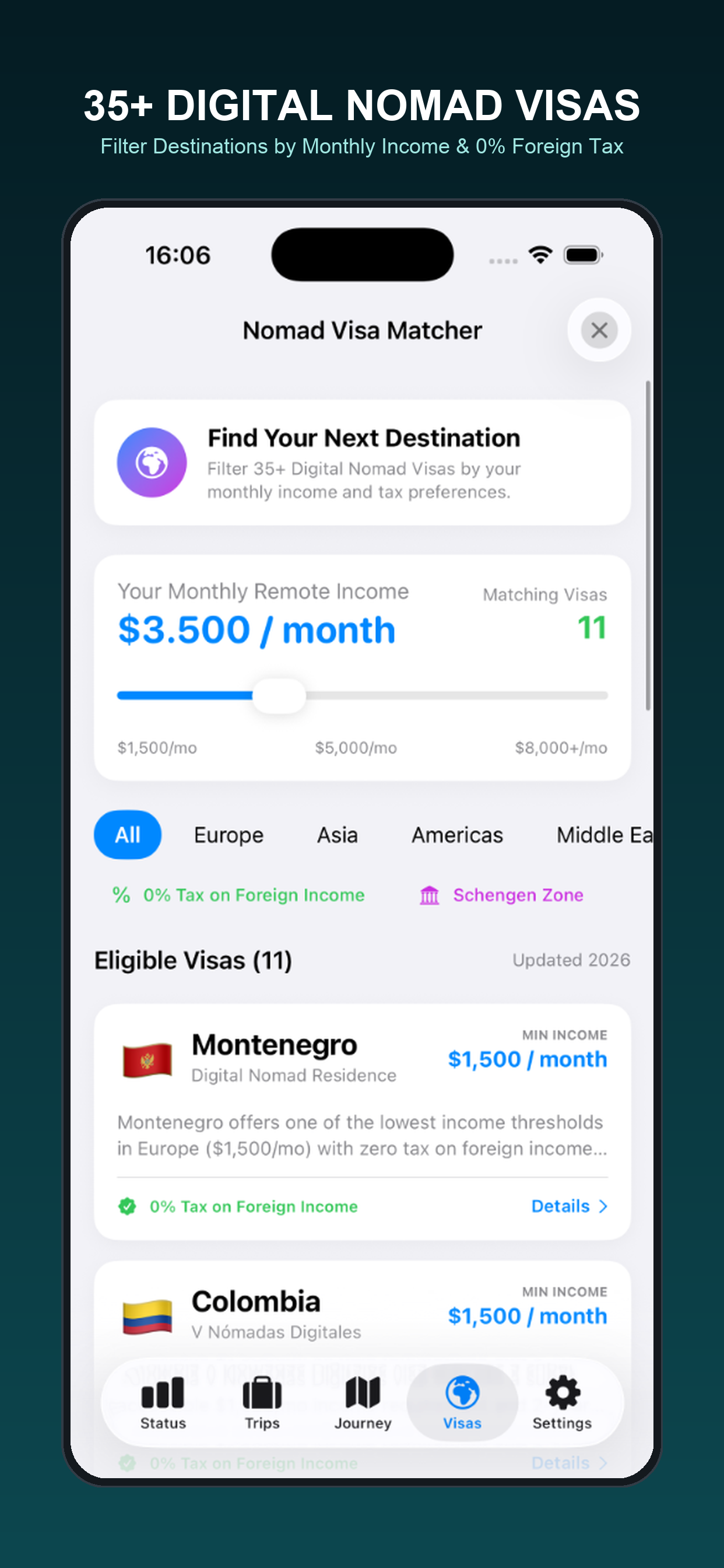 NomadTax: Schengen & Tax Day screenshot 2