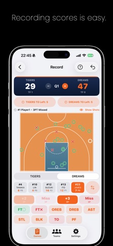 Basket Scorebook: Team Stats Screenshot 1 of 8