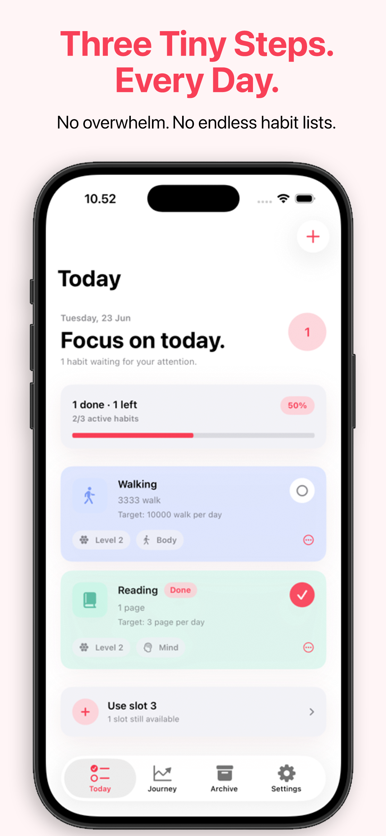 TinyThree: Habit Tracker screenshot 2
