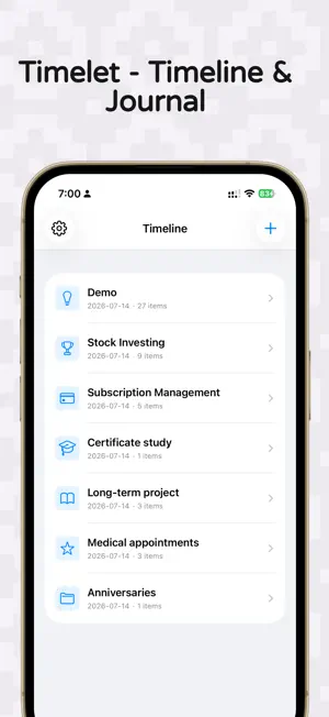 Timelet - Timeline & Journal screenshot 1