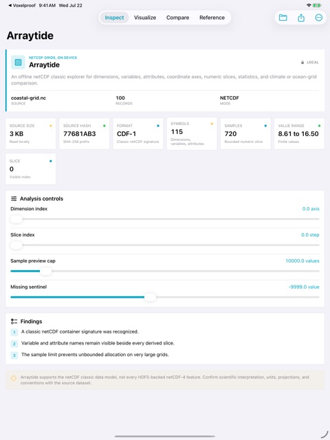 Arraytide: netCDF Explorer screenshot 2