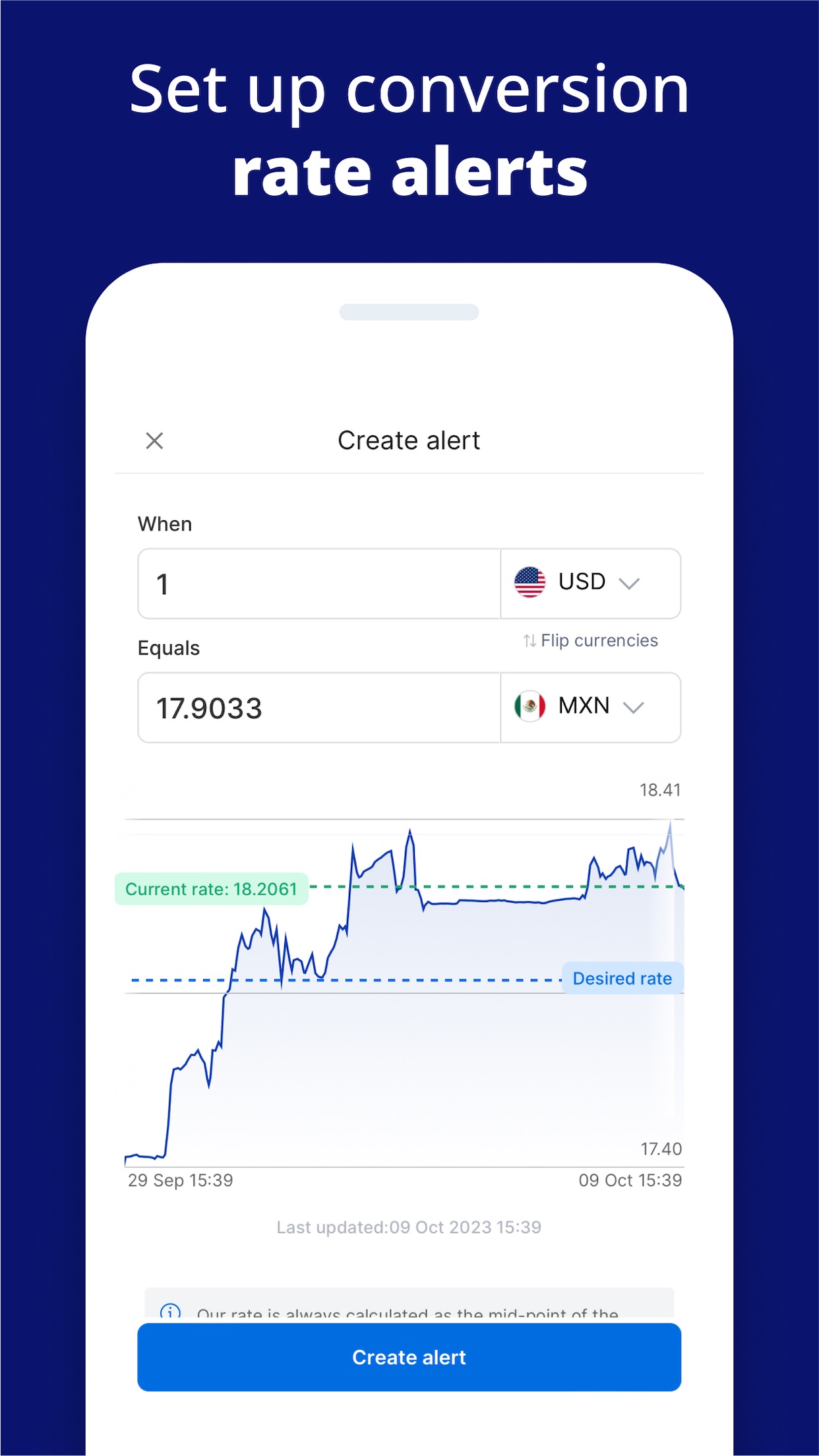 Screenshot do app Xe Send Money & Currency