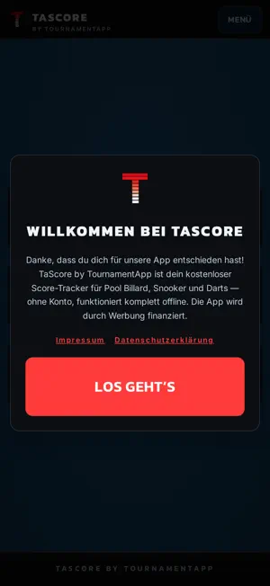 TaScore: Pool Snooker Darts screenshot 1