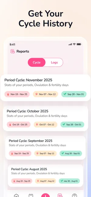 Period Tracker Calendar App iPhone screenshot 5