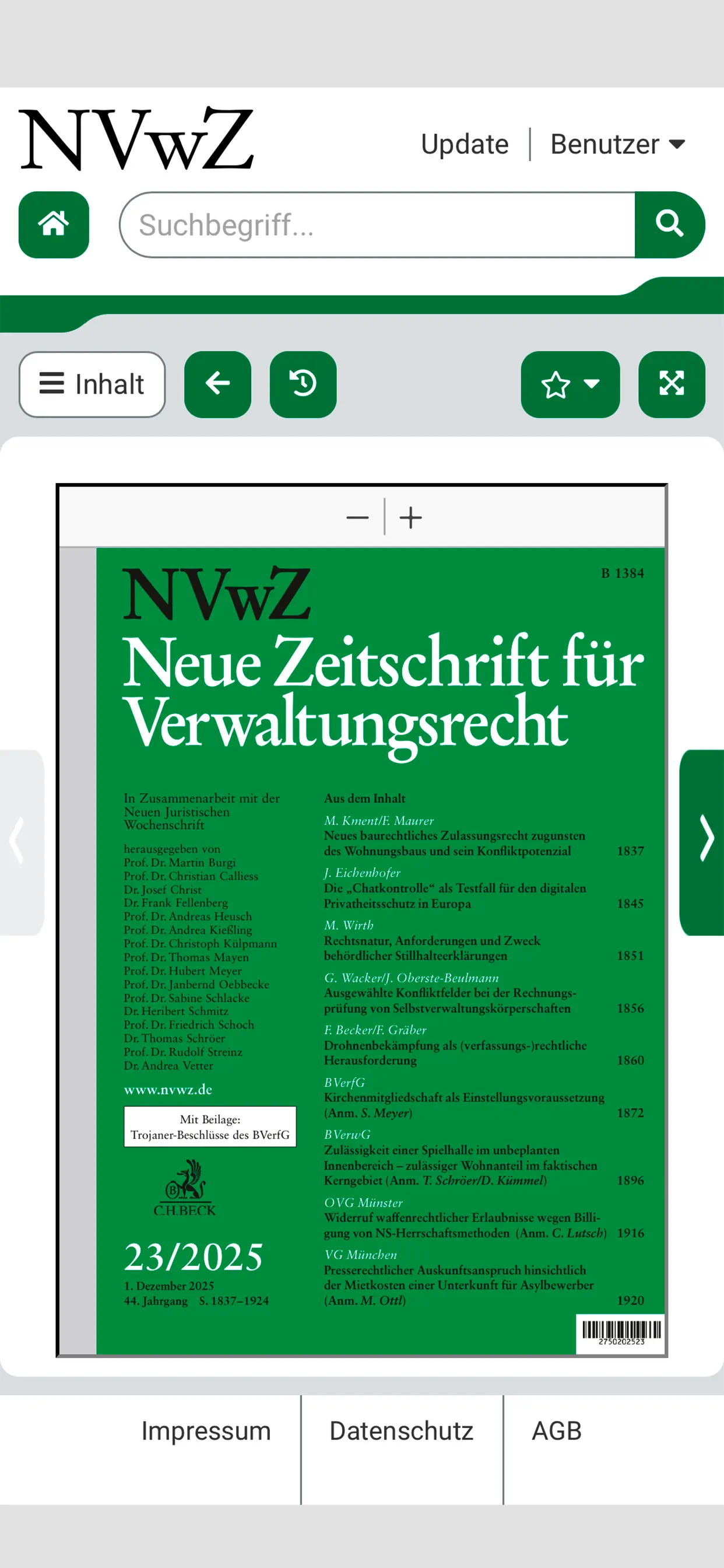 #1. NVwZ (iOS) โดย: Verlag C.H.BECK oHG