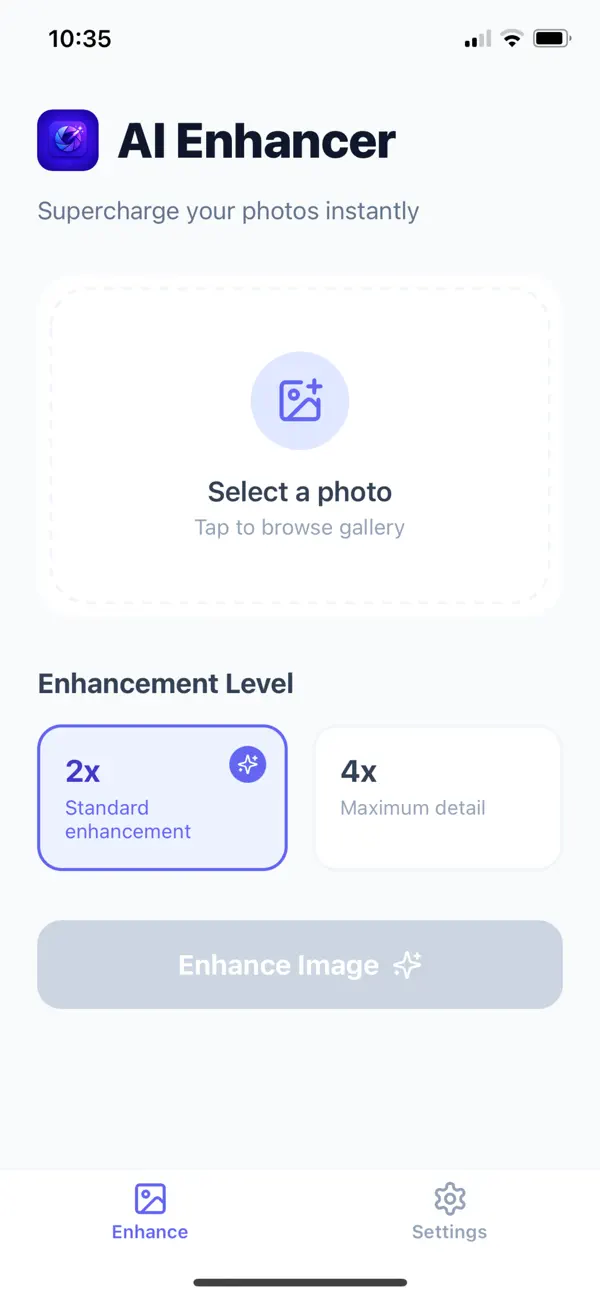 Screenshot #1 pour AI Image Enhancer