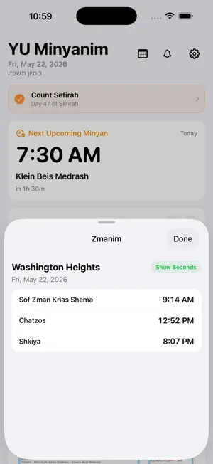 YU Minyanim screenshot 4