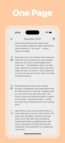 One Page: Simple Diary Screenshot 1 of 3
