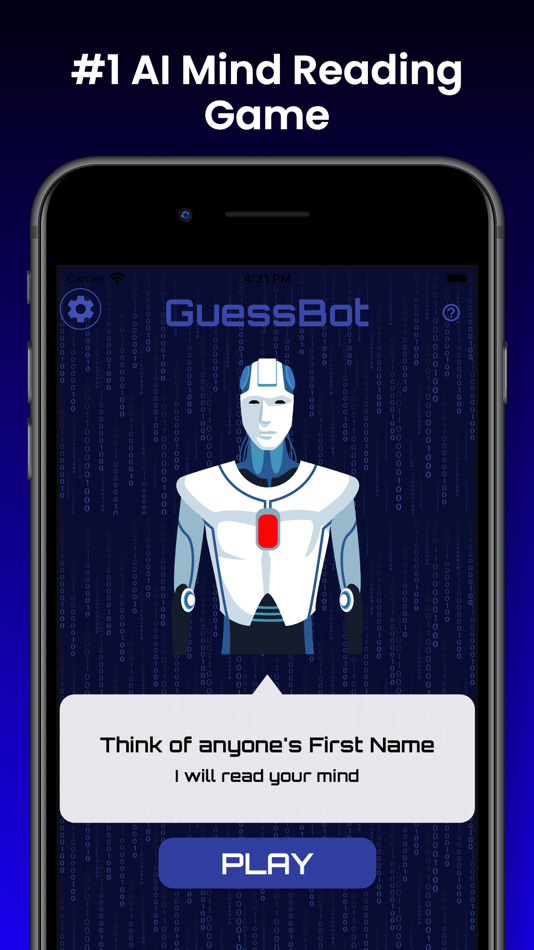 #1. GuessBot: AI Mind Reader (iOS) 由: Vaibhav Pandya