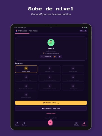 Finance Fantasy: Gestor Gastos iPad screenshot