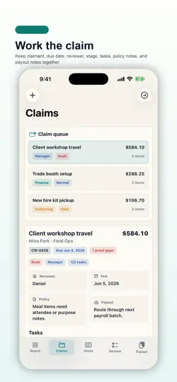 Captura de pantalla de Per Diem Packet Studio en iPhone 2