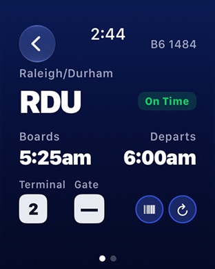 JetBlue: official Apple Watch preview 2 (opens full image in a new tab)