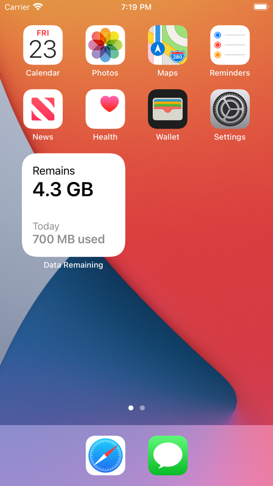 #1. Data Remaining (iOS) 게시자: Rigato inc