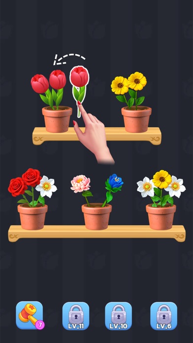 花マッチ - トリプルカラーソートゲーム ケーキマージのおすすめ画像1