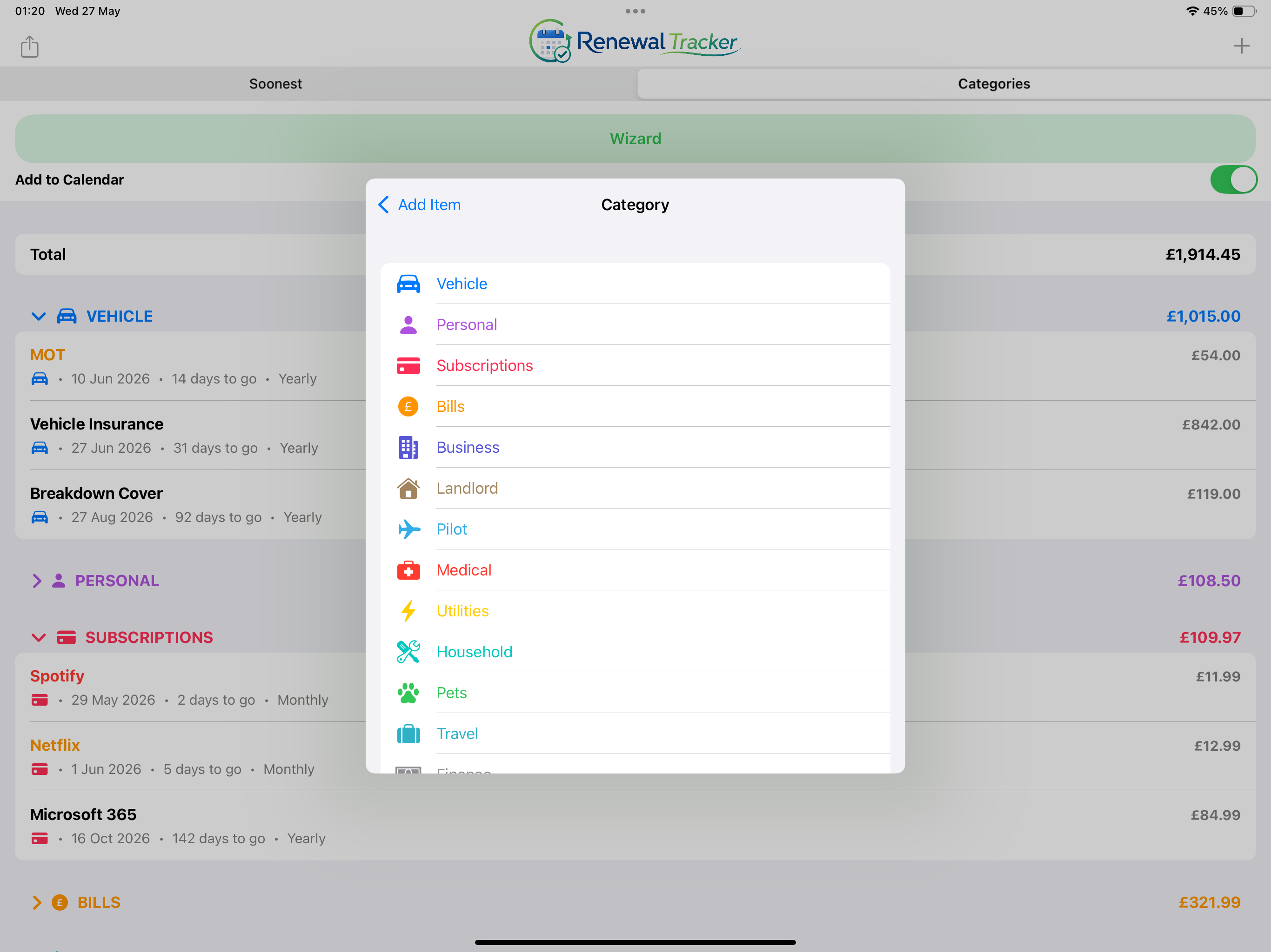 Renewal Tracker
