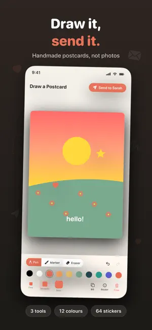 PostCard: Couple Doodle Widget screenshot 2