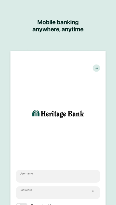 Heritage Bank Digital app screenshot