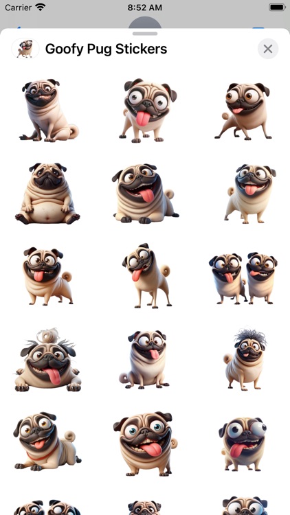 Goofy Pug Stickers
