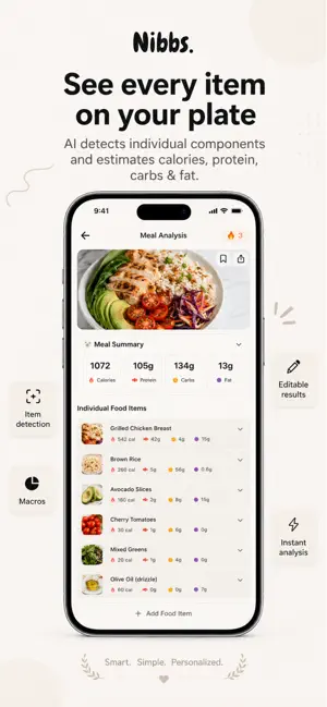 Nibbs - AI Calorie Tracker iPhone screenshot 2
