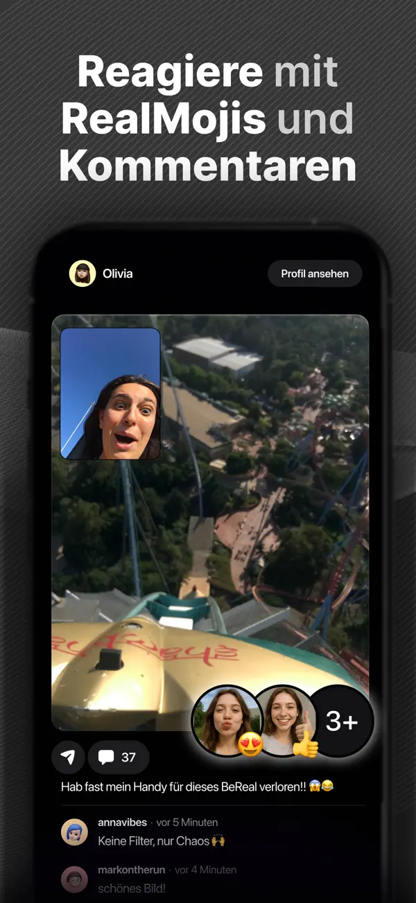 BeReal. Deine Freunde in echt. iPhone App Screenshot 6 – Soziale Netzwerke