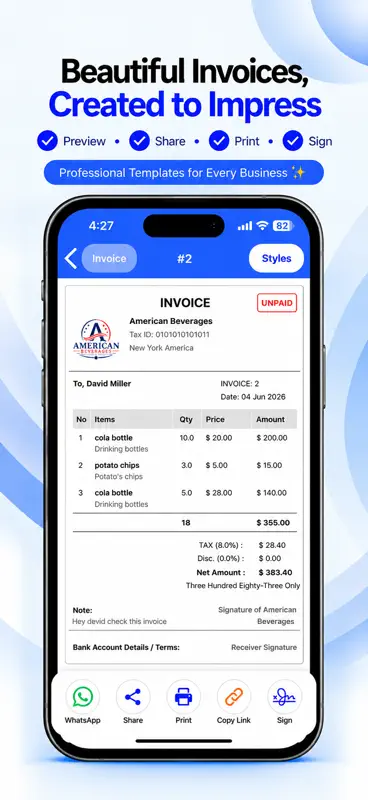 BillNama: Invoice maker, quote screenshot 9 of 10