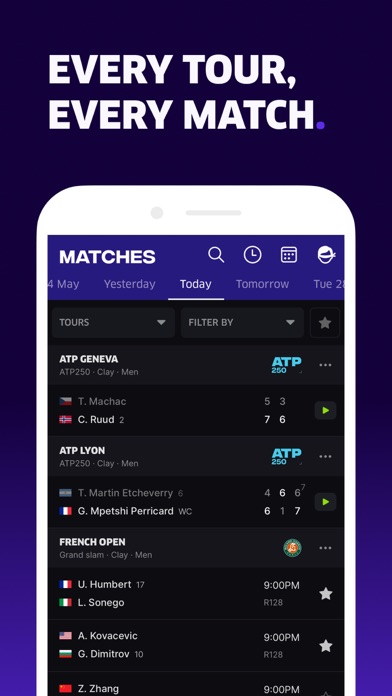 TNNS: Tennis Live Scores Screenshot