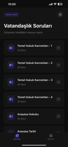 KPSS Vatandaşlık Sorular 2026 screenshot