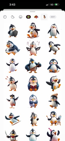 Wobbling Penguin Stickers iPhone screenshot