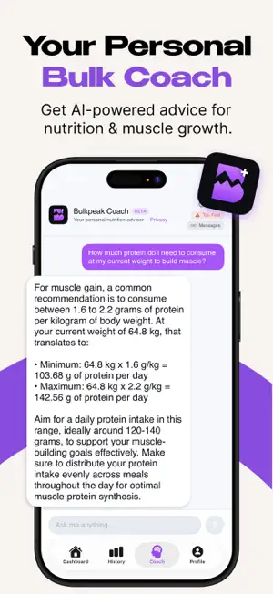 Bulkpeak: gain weight & track screenshot 4