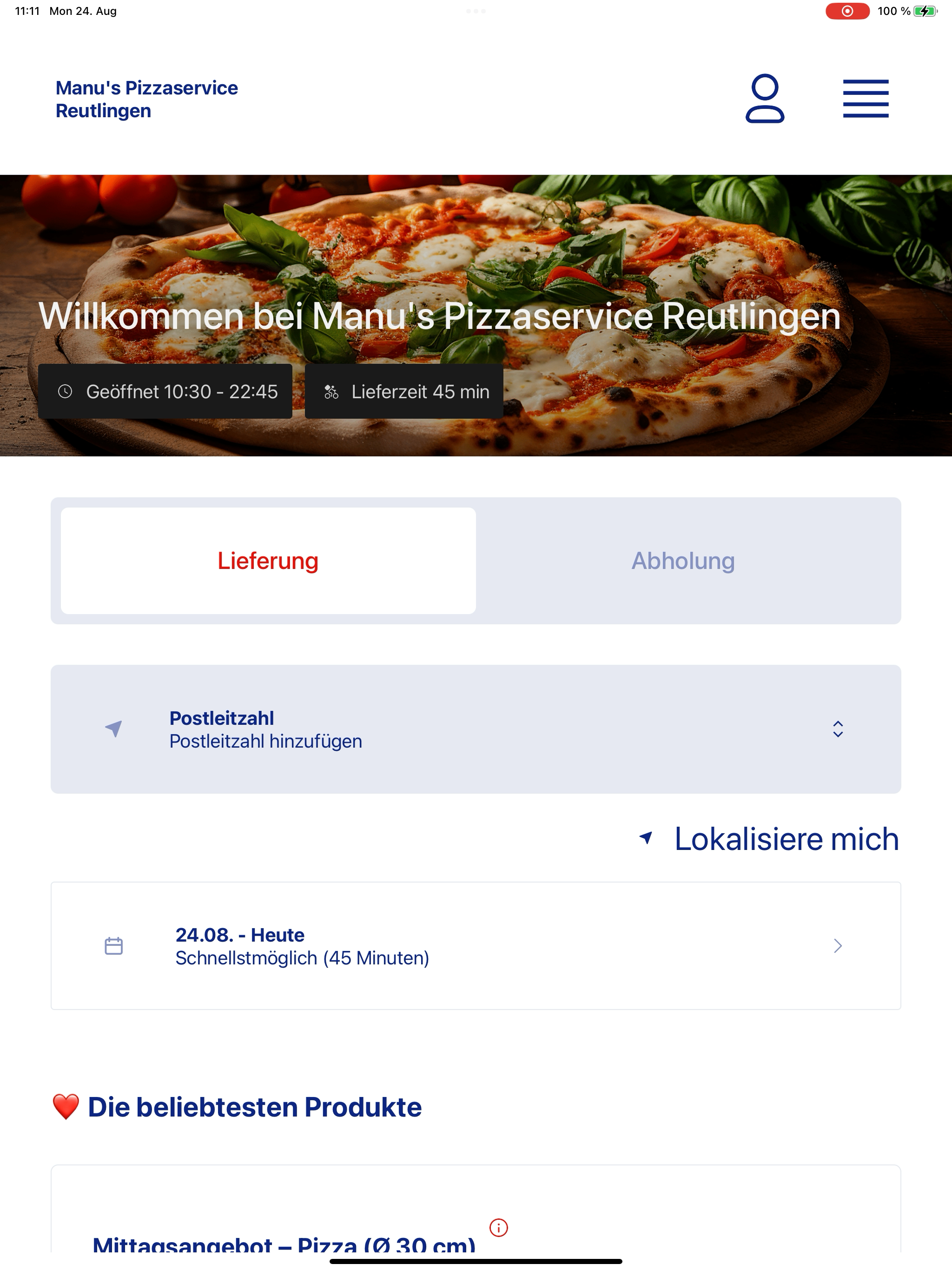 Manu Pizzaservice Reutlingen screenshot 10