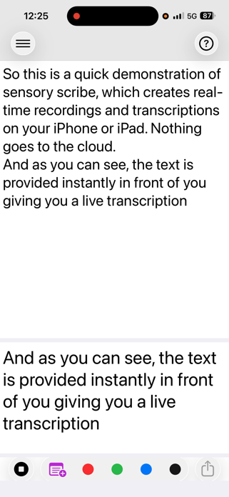Sensory Scribe Screenshot 1 of 9