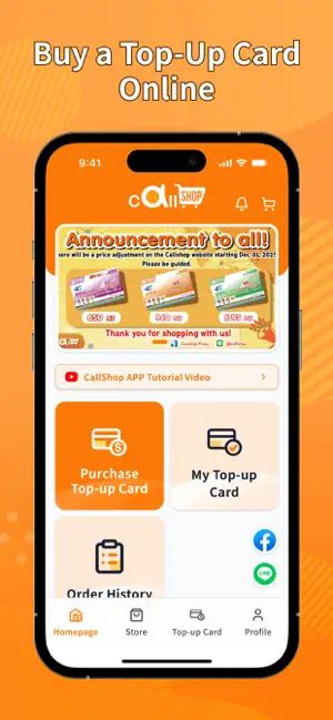 Callshop iPhone screenshot 1