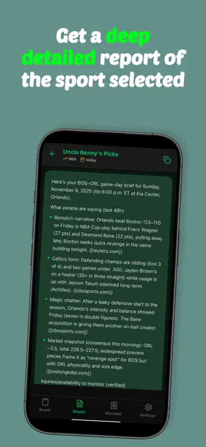 Uncle Benny Sports Picks screenshot 2