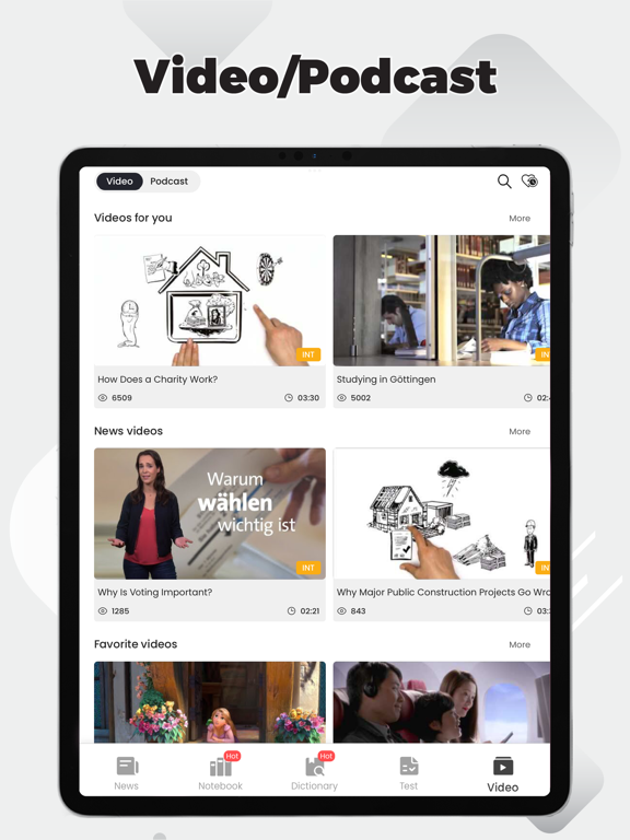 Todaii: Learn German A1-C1 iPad screenshot 8 - Education app
