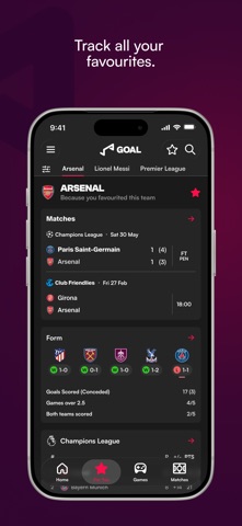 GOAL: Football Scores & News iPhone screenshot 1