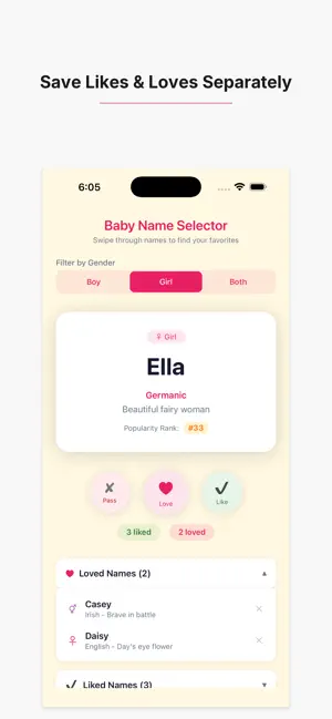 Baby Names: Swipe & Save screenshot 3