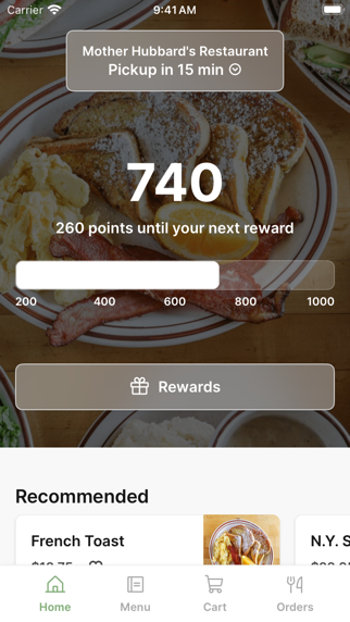 Mother Hubbard's Restaurant app screenshot
