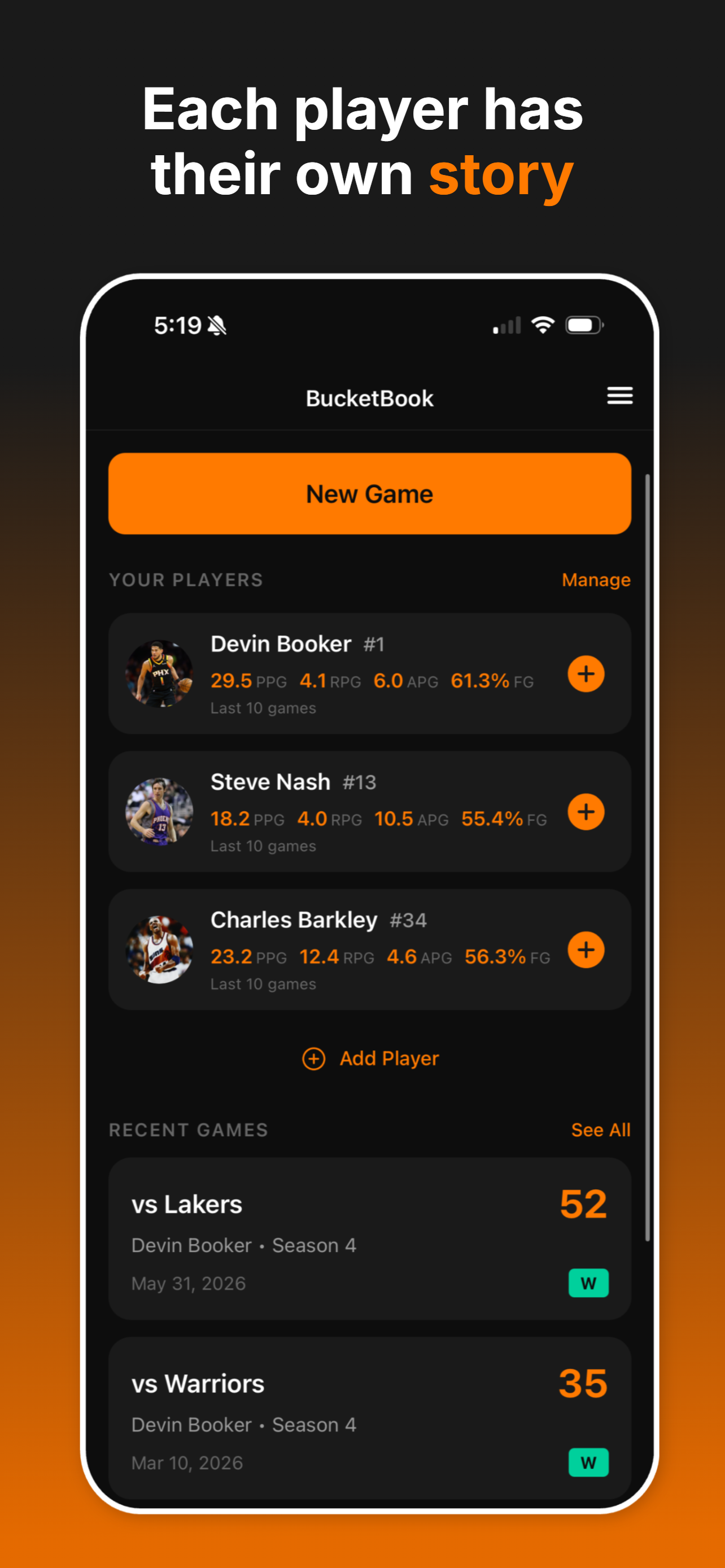 BucketBook · Basketball Stats