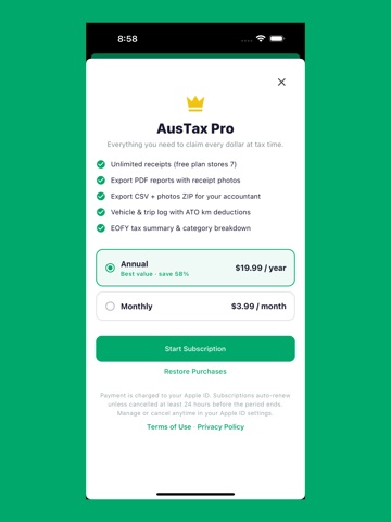 AusTax Receipts iPad screenshot