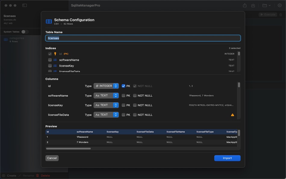 #6. SqliteManagerPro (macOS) 게시자: Klaus Mack