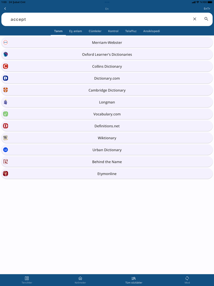 Turkish English Dictionary -