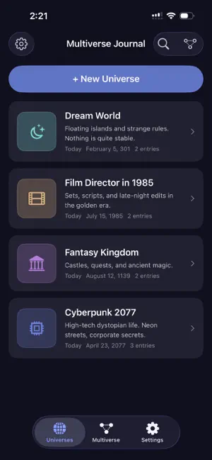 Multiverse Journal screenshot 1