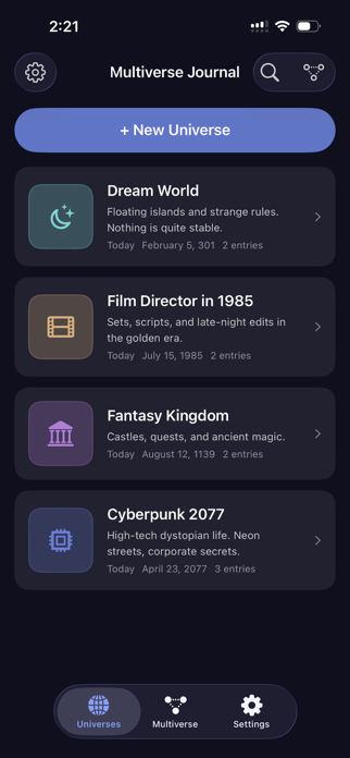 Multiverse Journal Screenshot 1 of 6