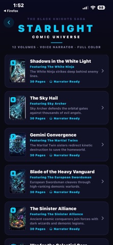 Starlight Comic Universe iPhone screenshot