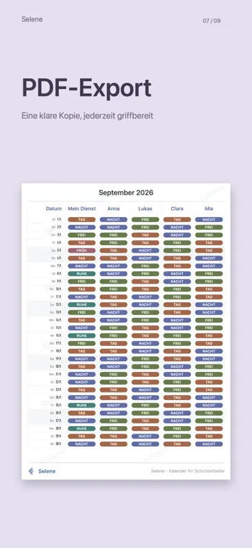 Selene: Dienstplan screenshot 7 of 9
