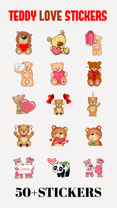 Teddy Love Stickers Screenshot